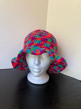 Handmade Crocheted Multi-Color Bucket Hat